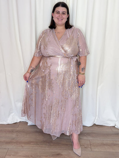 Gold Fleck Wrap Dress (2-22)