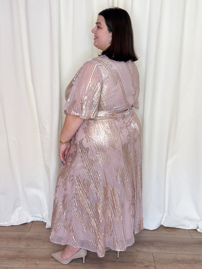 Gold Fleck Wrap Dress (2-22)