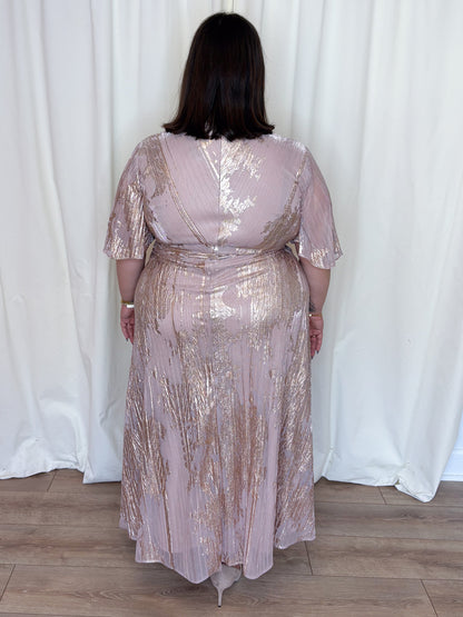 Gold Fleck Wrap Dress (2-22)