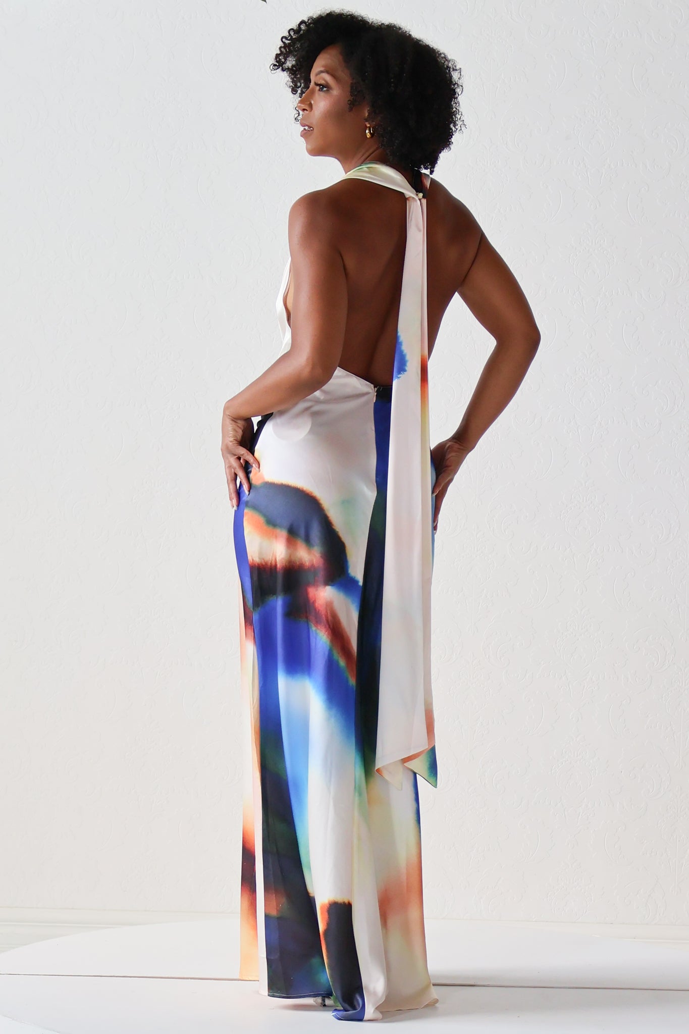 Low Back Satin Maxi Dress