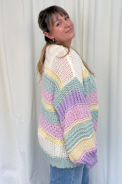 Chunky Stripe Cardigan (S-3X)