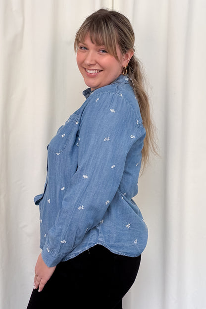 CURVE Embroidered Tencel Shirt