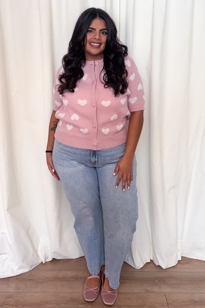 Heart SS Cardigan (S-2X)