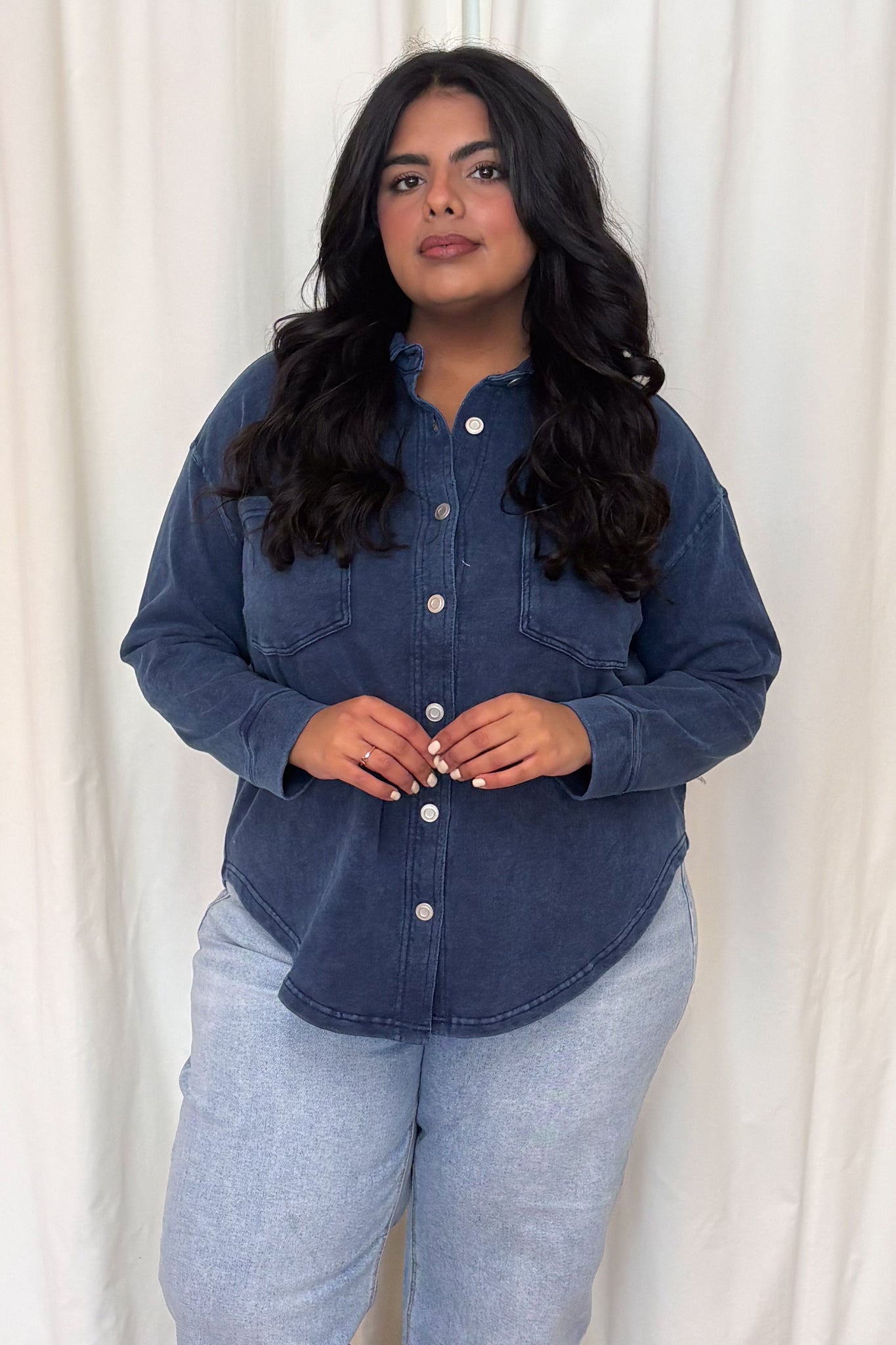 CURVE Knit "Denim" Shirt