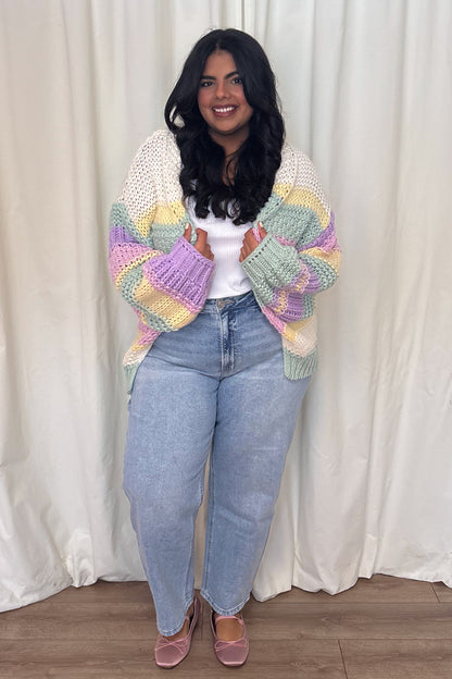Chunky Stripe Cardigan (S-3X)