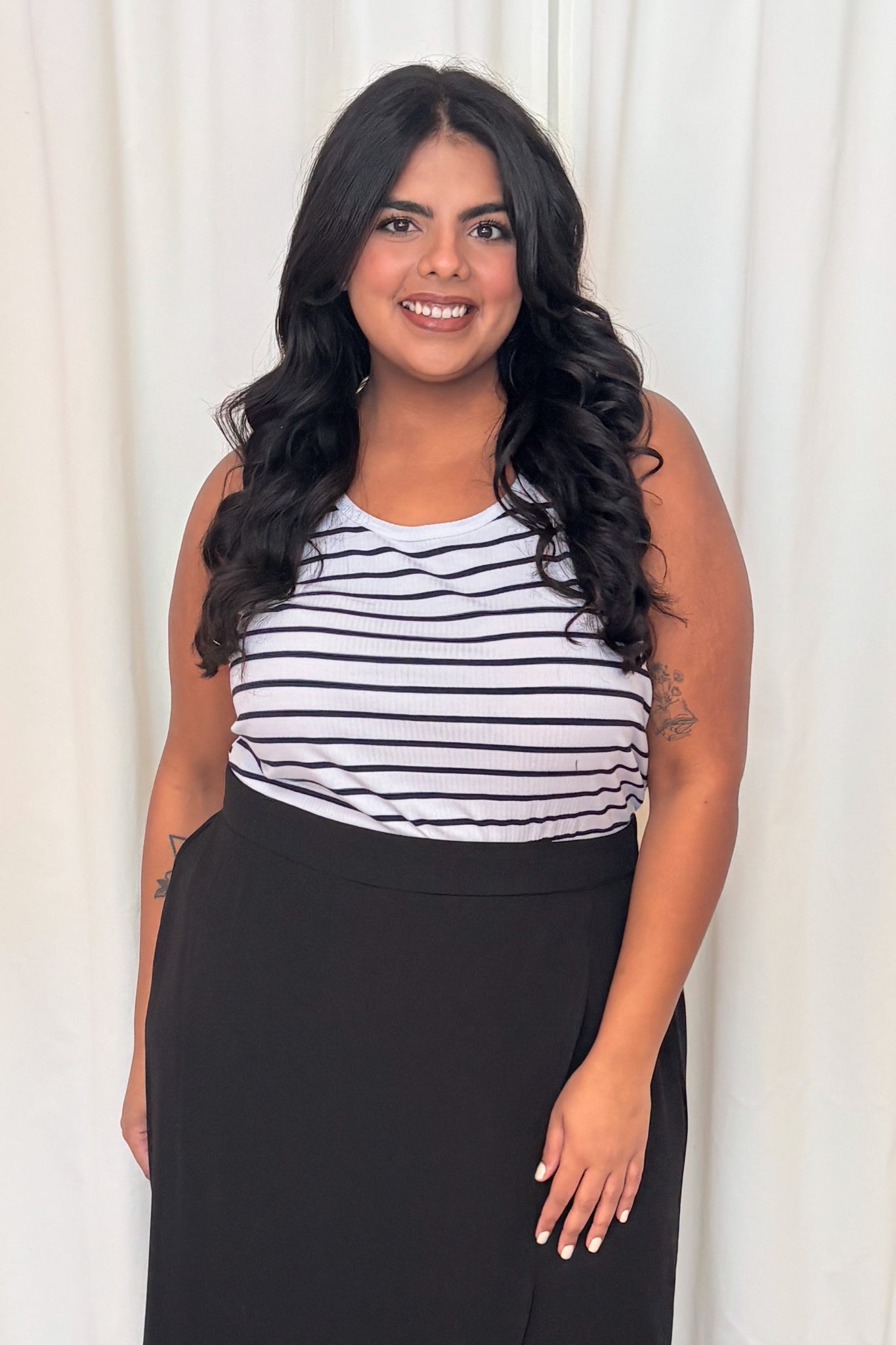 CURVE Striped  Ribbed Tank