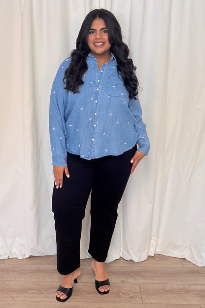CURVE Embroidered Tencel Shirt