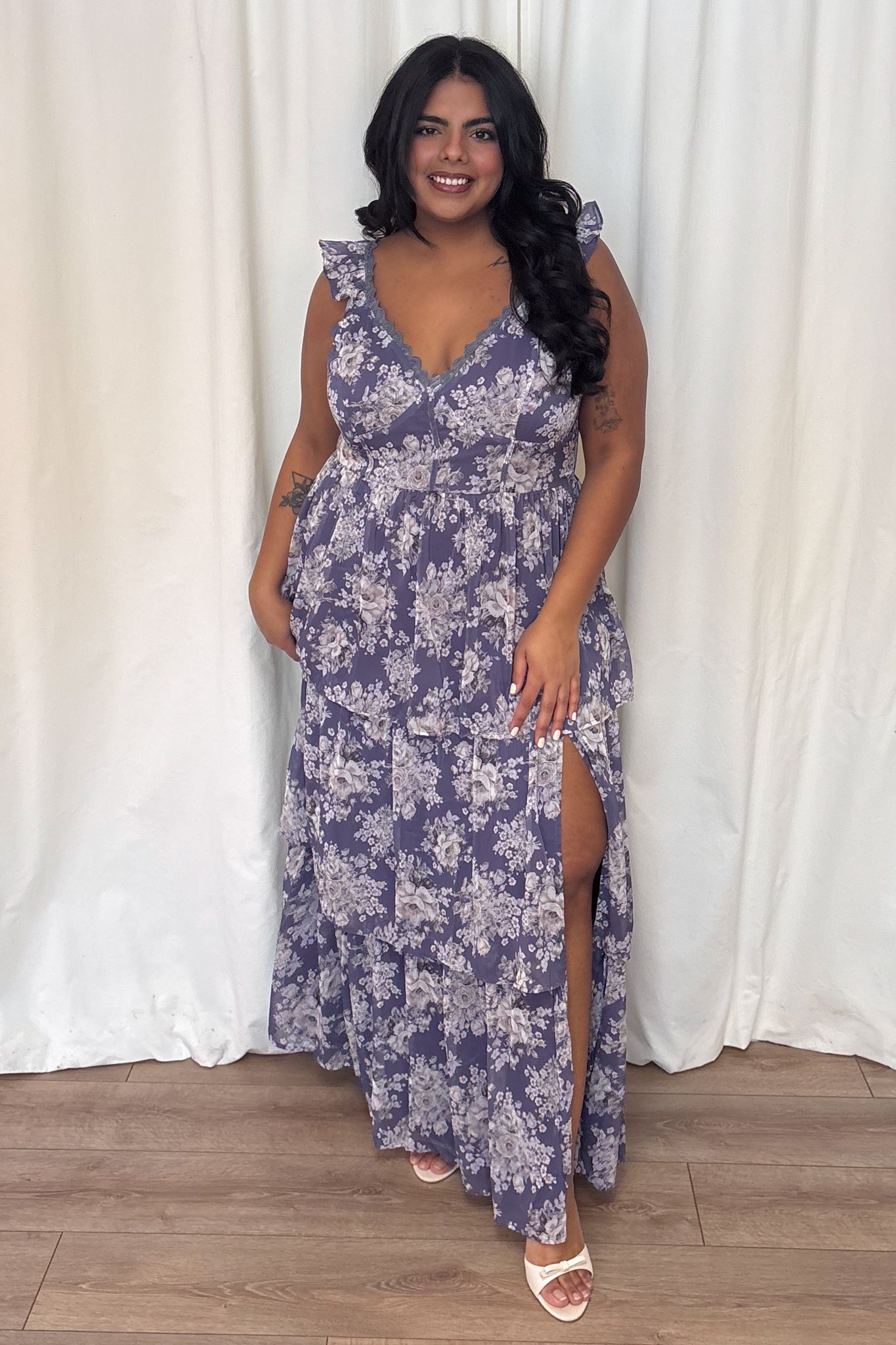 CURVE Floral Tiered Dress