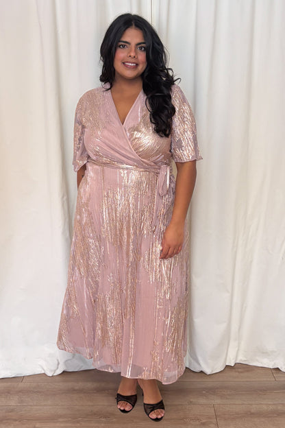 Gold Fleck Wrap Dress (2-22)