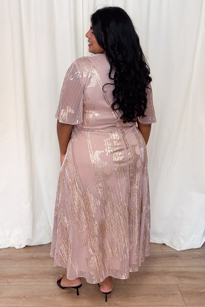 Gold Fleck Wrap Dress (2-22)