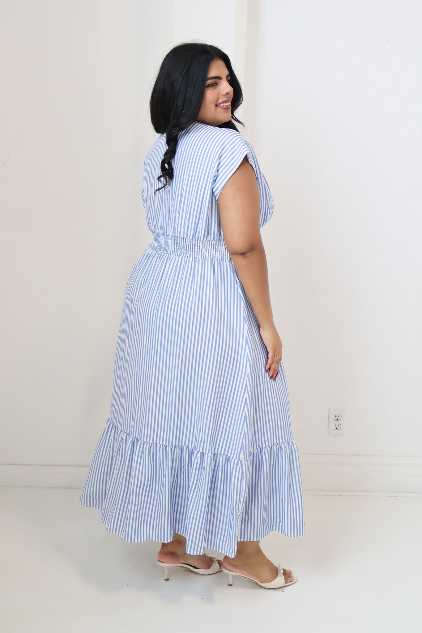 CURVE Striped pleated Dress