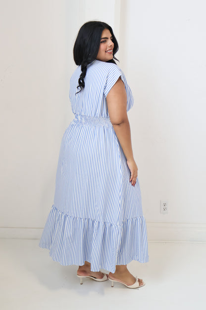 CURVE Striped pleated Dress