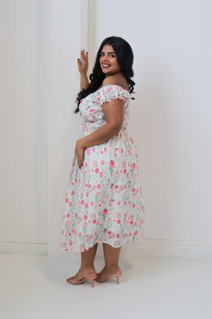 CURVE Floral Midi Dress