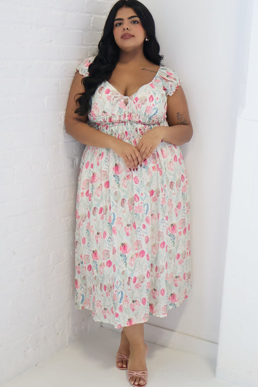 CURVE Floral Midi Dress