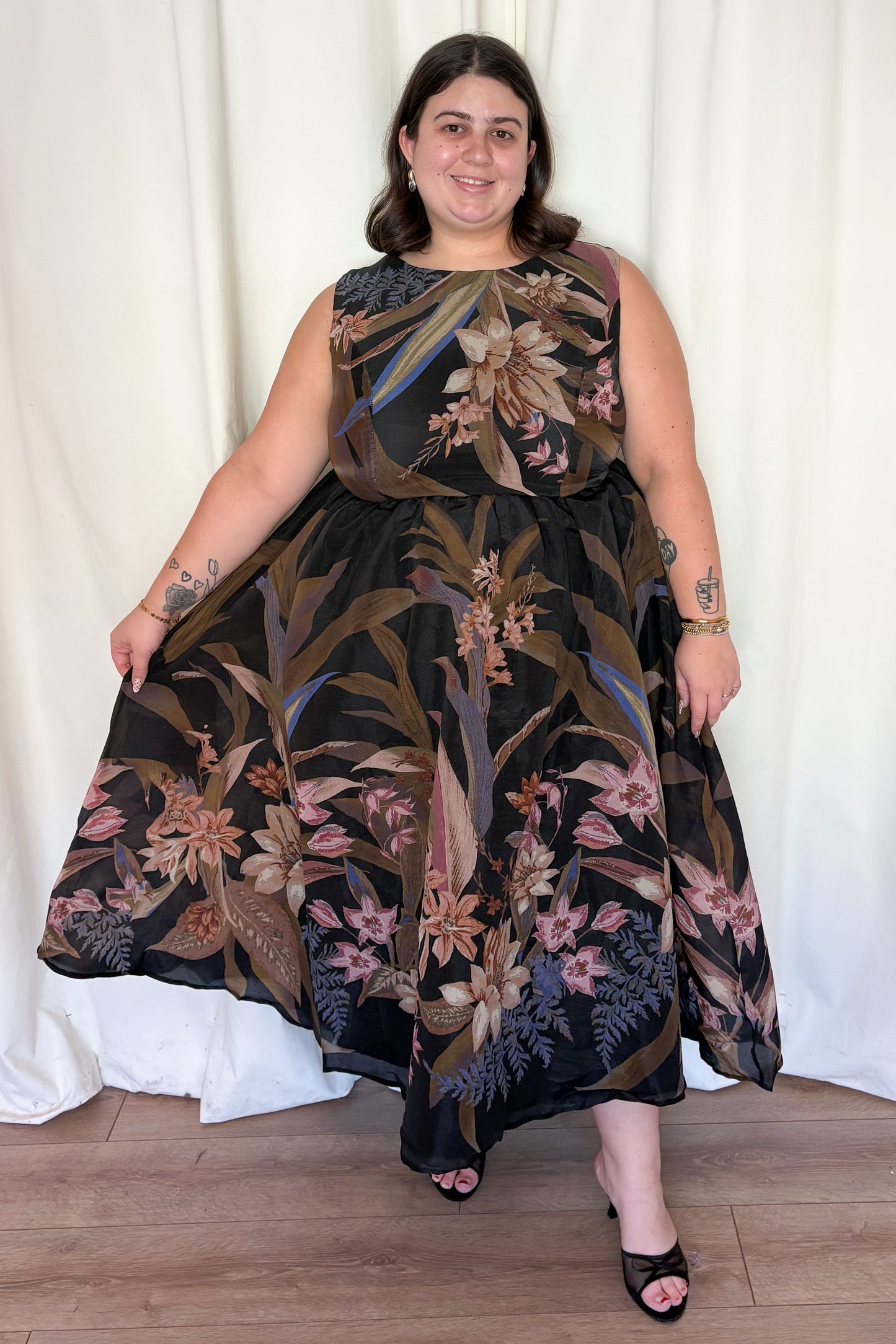 CURVE Floral Fit & Flare Midi Dress