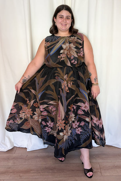 CURVE Floral Fit & Flare Midi Dress