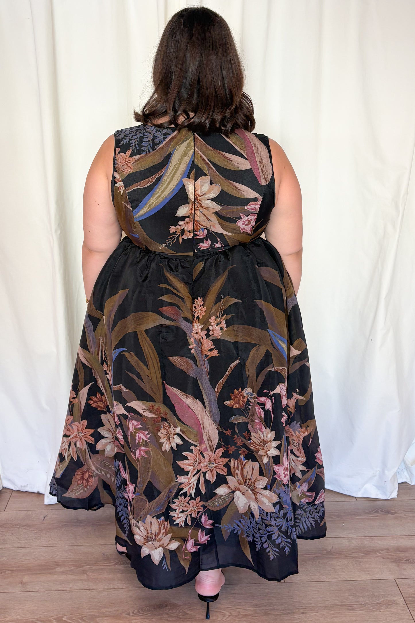 CURVE Floral Fit & Flare Midi Dress