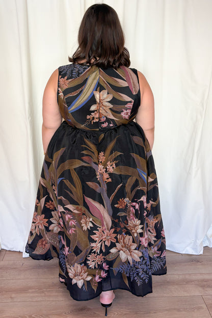 CURVE Floral Fit & Flare Midi Dress
