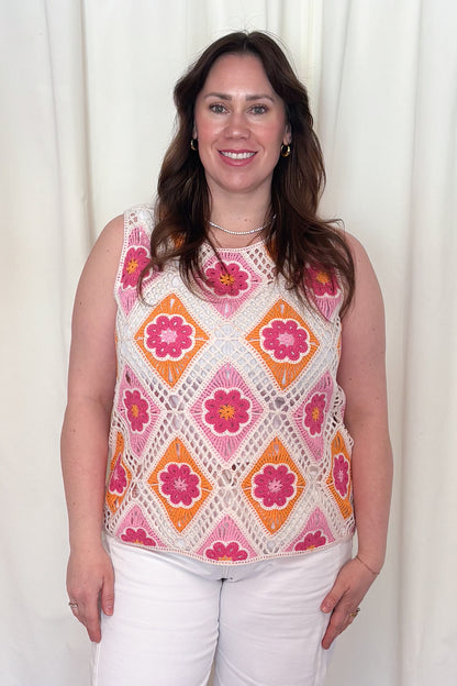 Floral Crochet Tank (S-XXL)