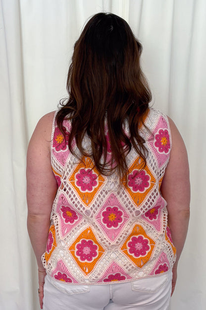 Floral Crochet Tank (S-XXL)