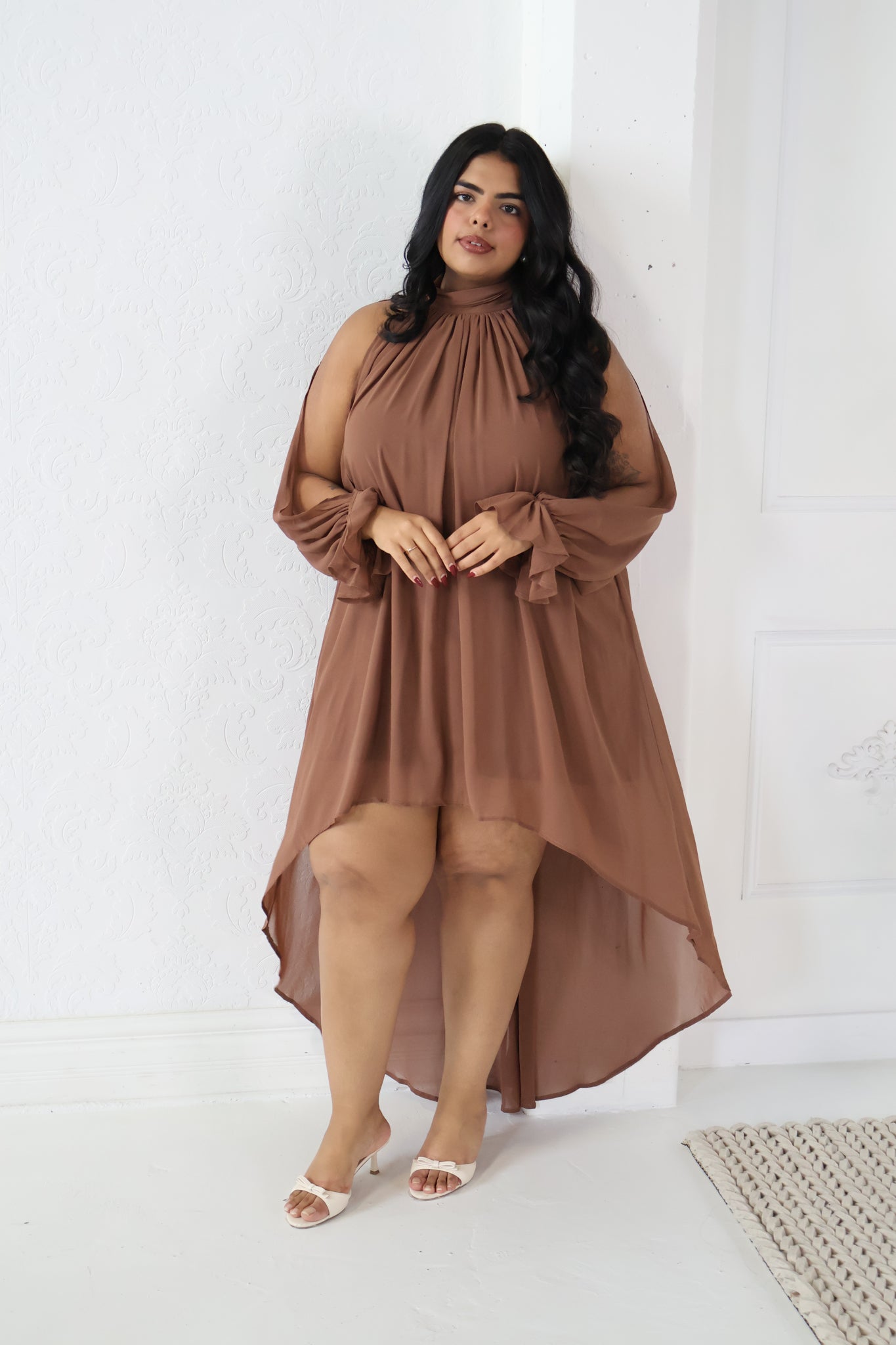 CURVE Chiffon High Low Dress