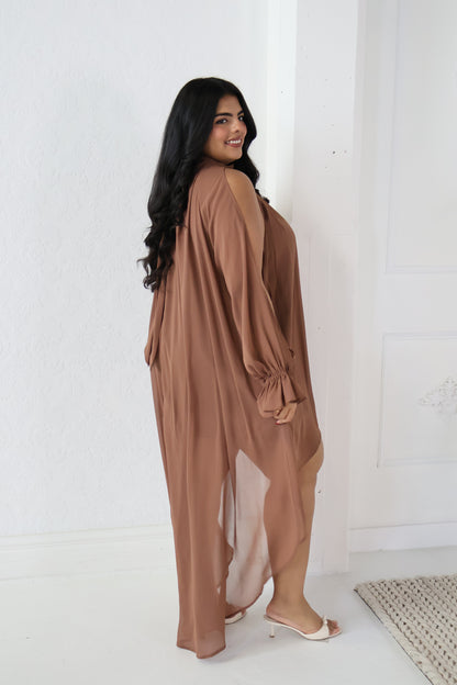CURVE Chiffon High Low Dress