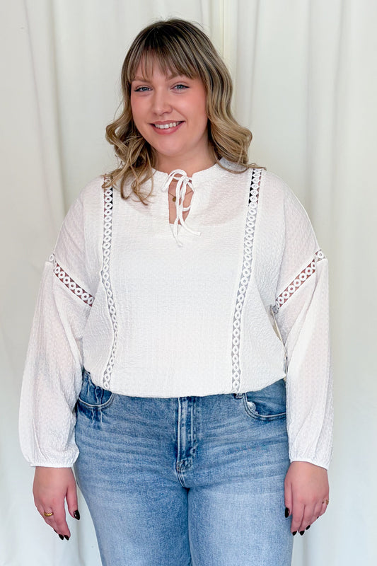 CURVE Lace Insert Blouse