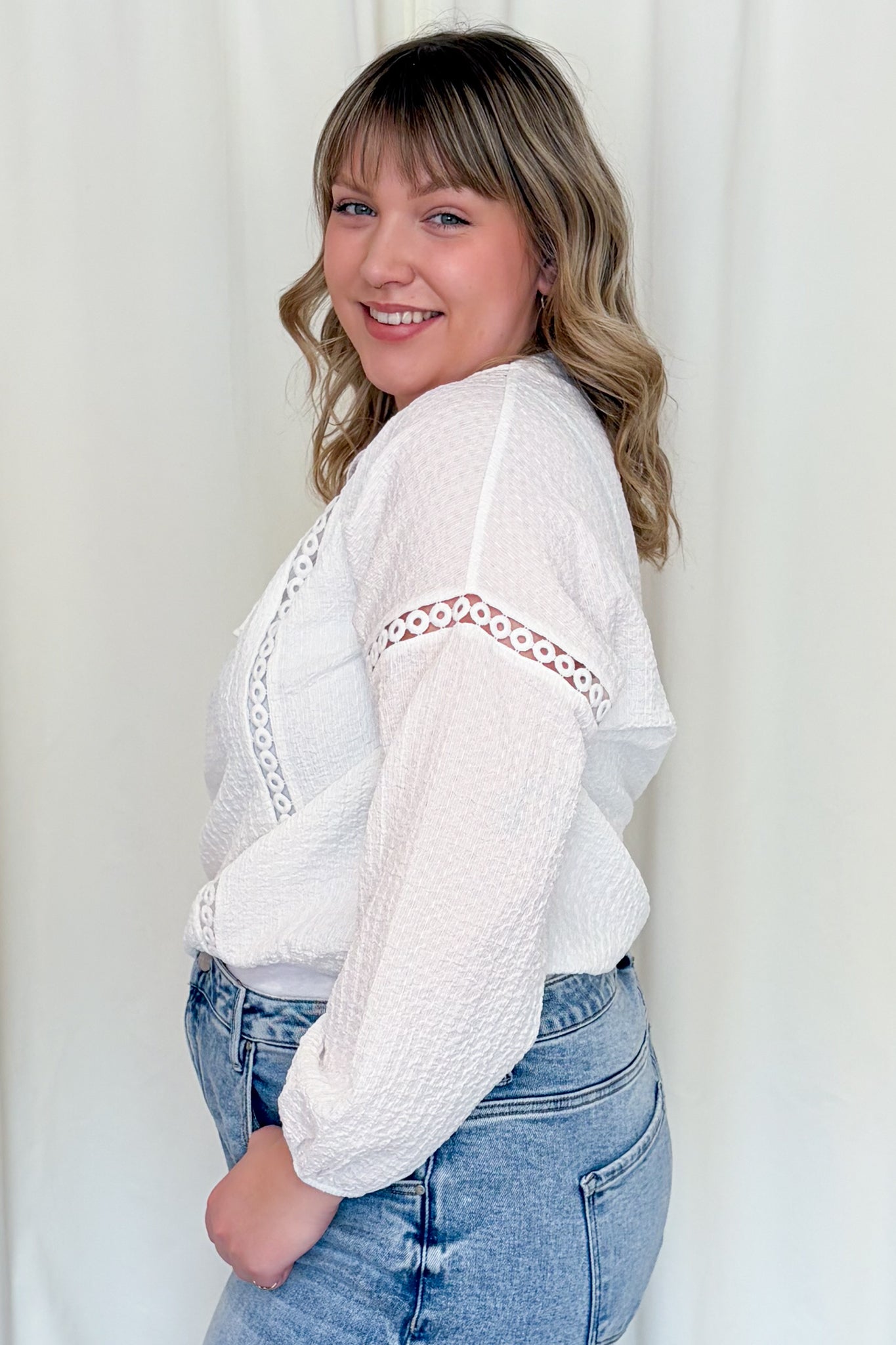 CURVE Lace Insert Blouse
