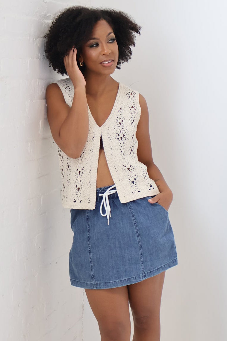 Denim Skort (S-3X)