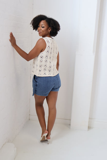 Denim Skort (S-3X)