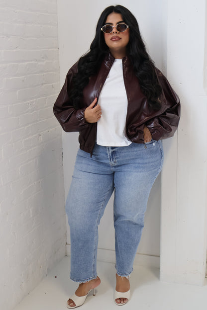 Faux Leather Bomber (XS-XXL)