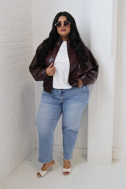 Faux Leather Bomber (XS-XXL)