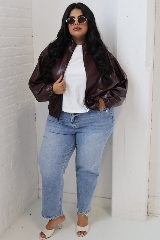 Faux Leather Bomber (XS-XXL)