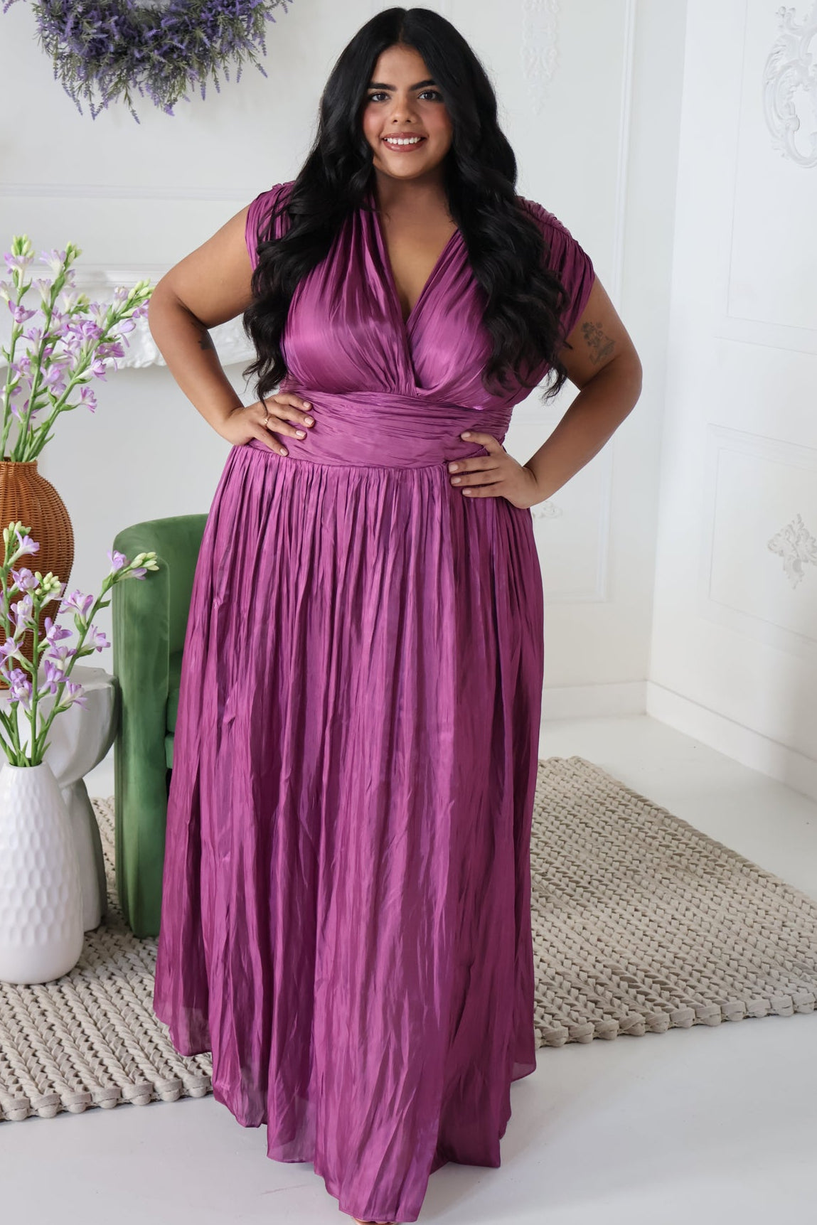 CURVE Lurex Pleated Gown