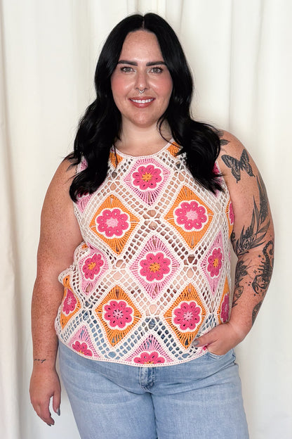 Floral Crochet Tank (S-XXL)