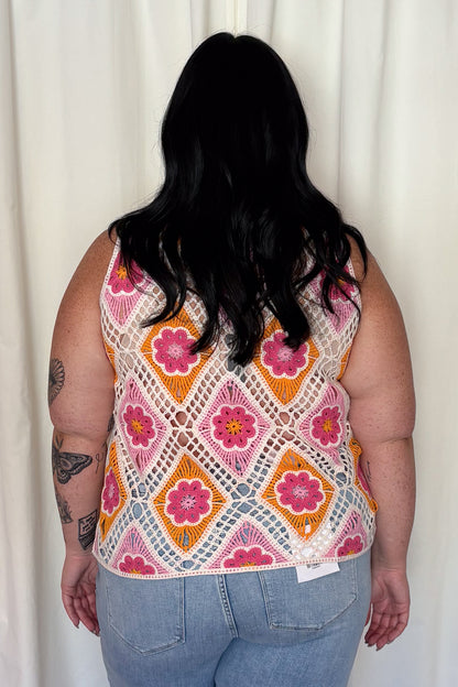 Floral Crochet Tank (S-XXL)