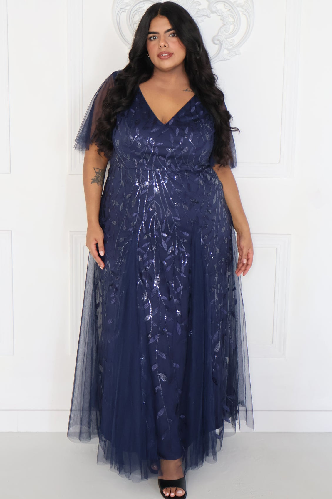 Tulle Sequin Evening Gown (4-24)