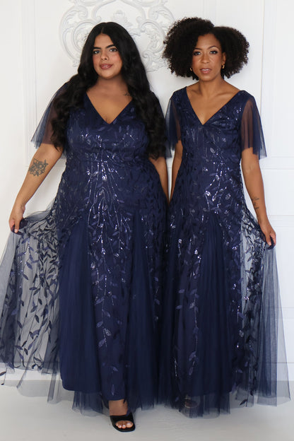 Tulle Sequin Evening Gown (4-24)