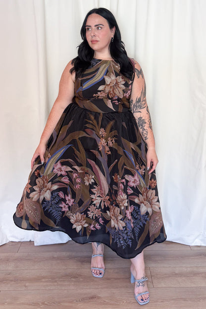 CURVE Floral Fit & Flare Midi Dress