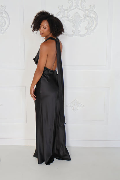 Low Back Satin Maxi Dress