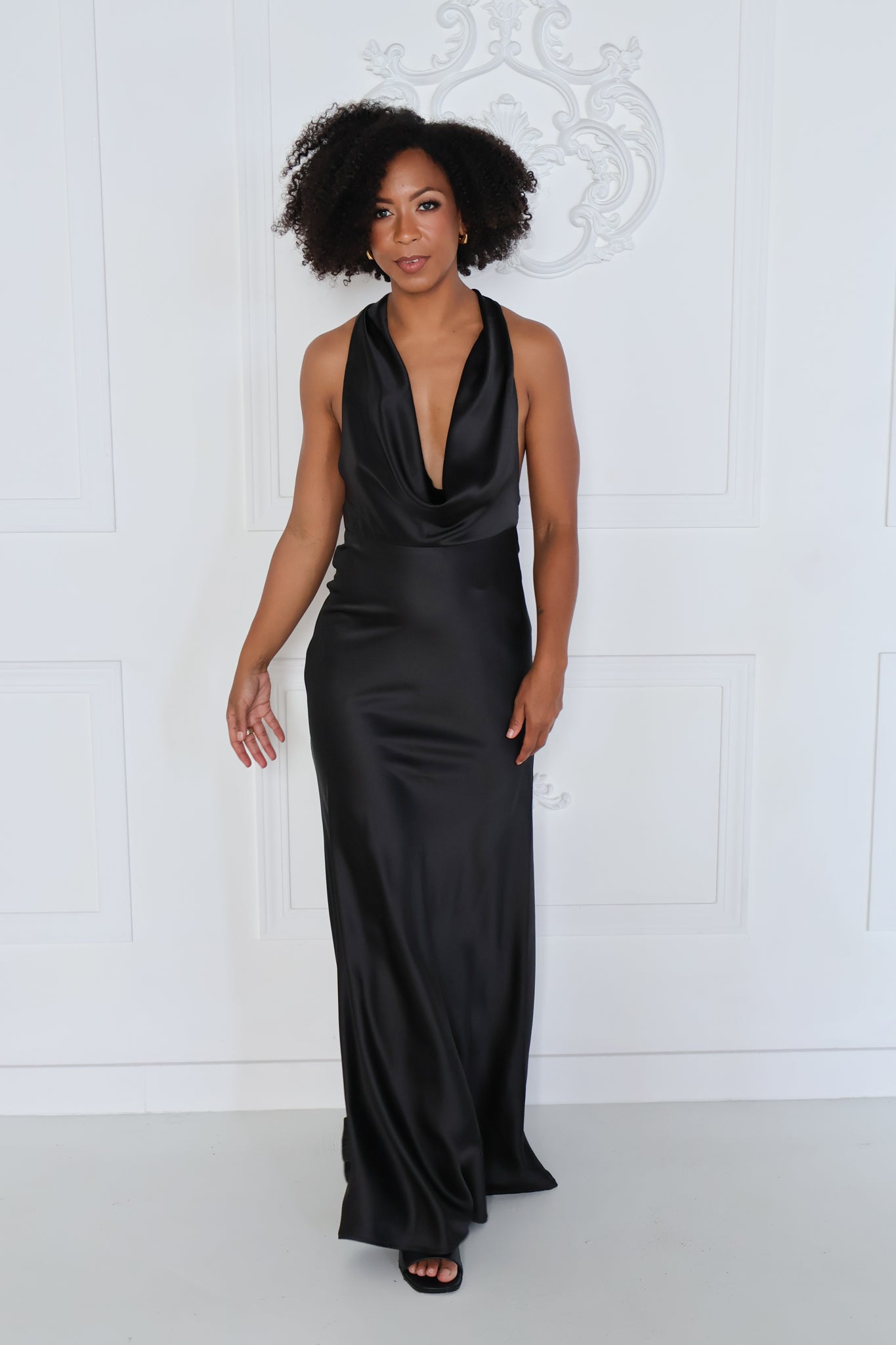 Low Back Satin Maxi Dress