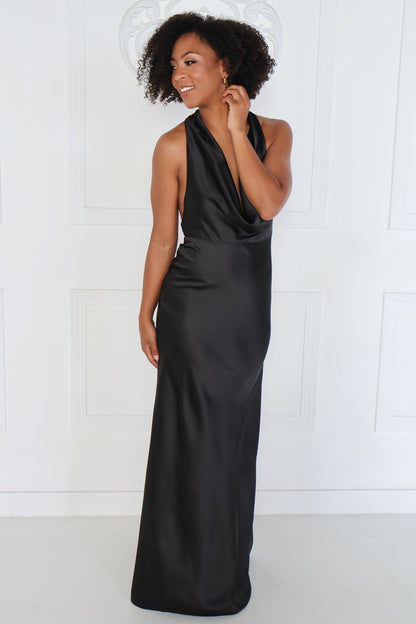 Low Back Satin Maxi Dress