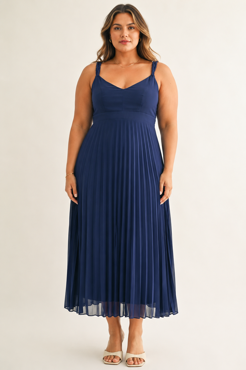 Jillian Pleated Midi Dress (S-XXL)