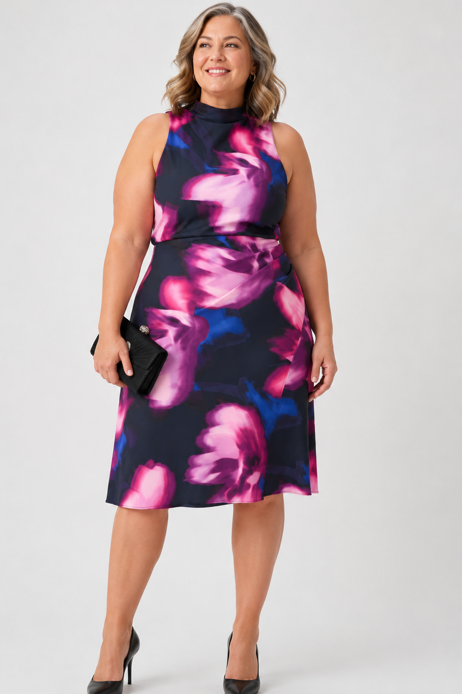 Satin Watercolor Mini Dress (2-22)