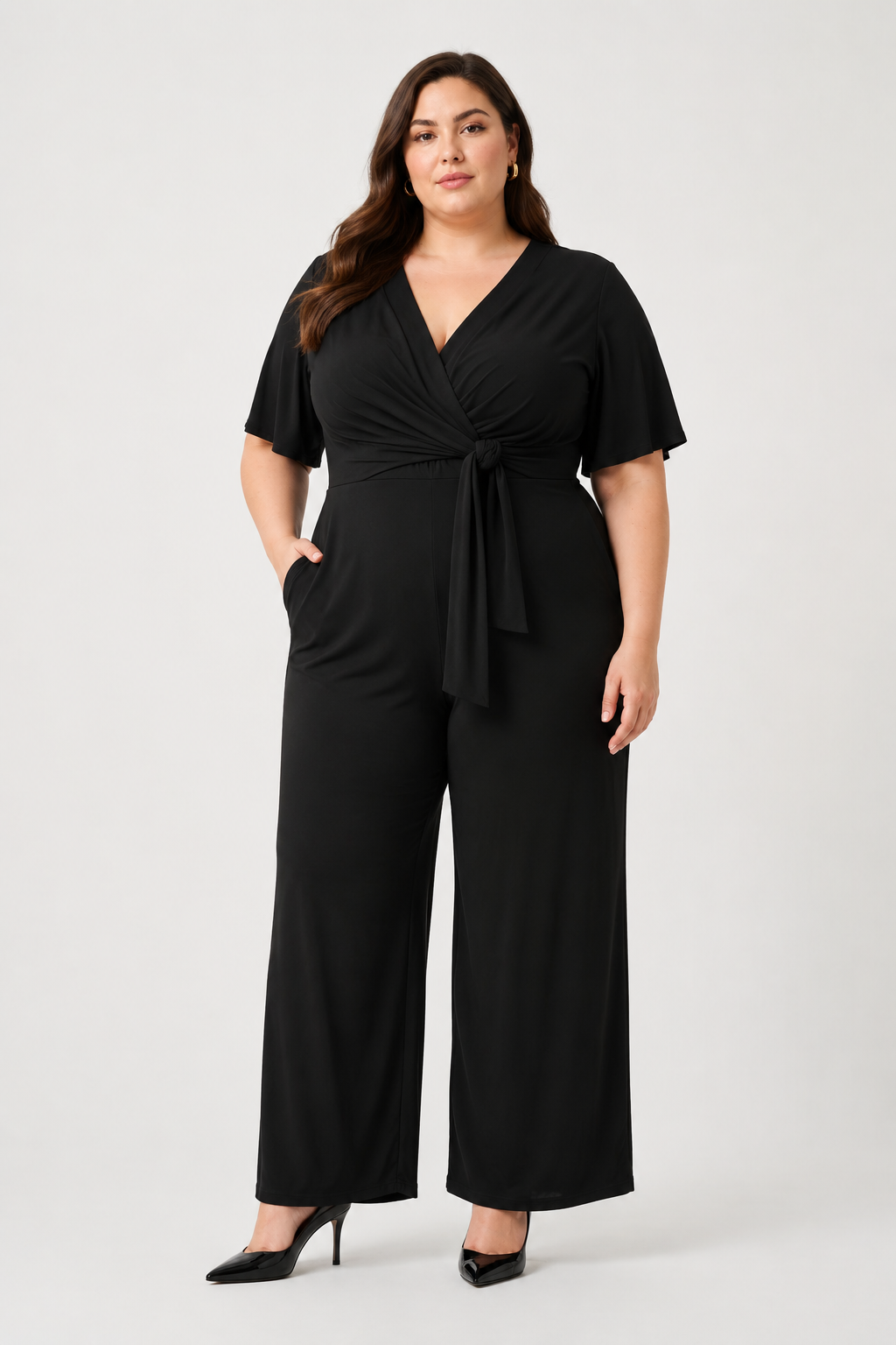 Silky Knit Wide Leg Jumpsuit (Size 2-20)