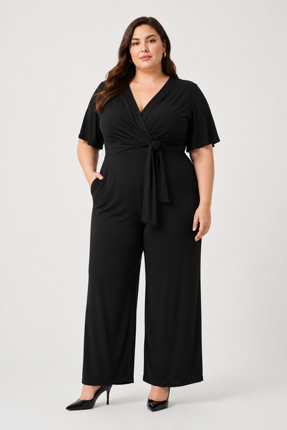Silky Knit Wide Leg Jumpsuit (Size 2-20)