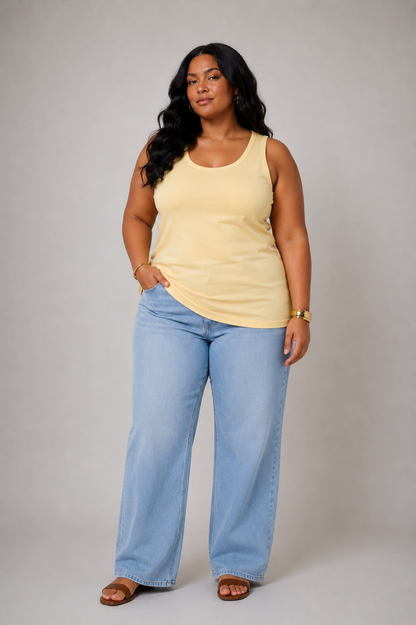 Kaffe CURVE Carina Tank - Yellow
