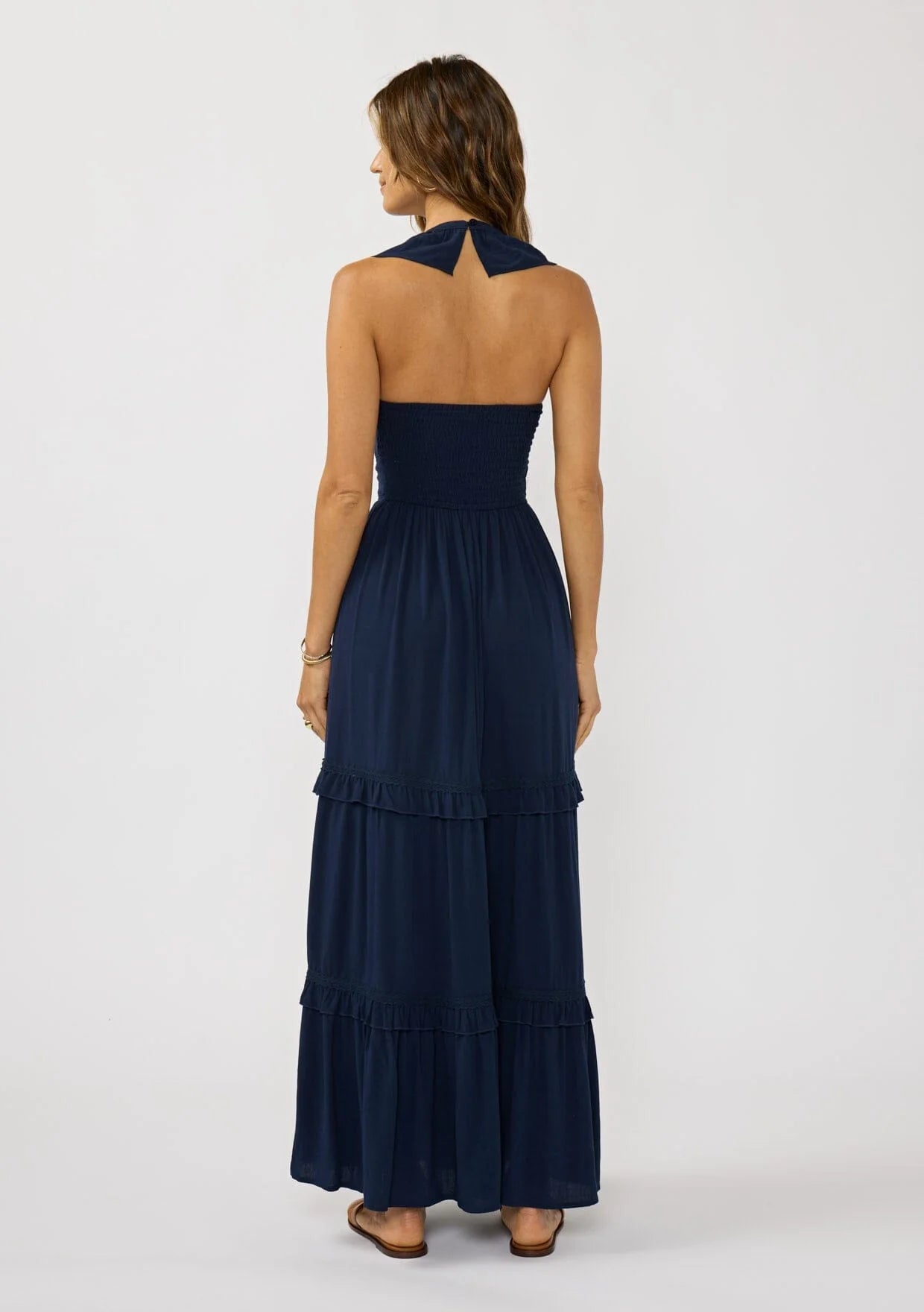 Navy Gauze Maxi Dress
