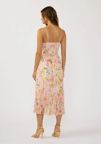 Floral Pleated Midi Dress
