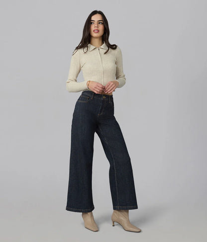 Colette Striped Wide Leg Jean (0-24W)
